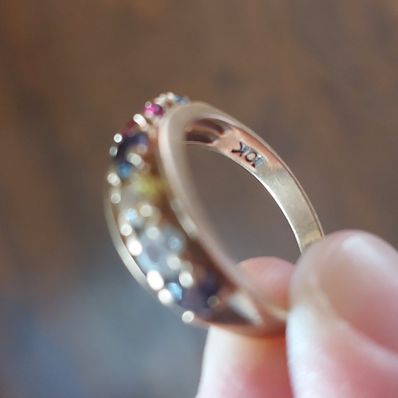 10k Gold Ring with Stones - Picture 2 of 3